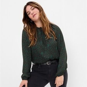 Gap Women's Patterned Tie-Back Satin Top